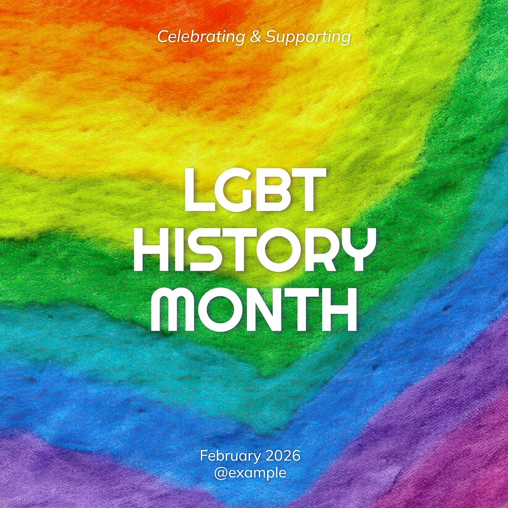 Lgbt history month Instagram post template