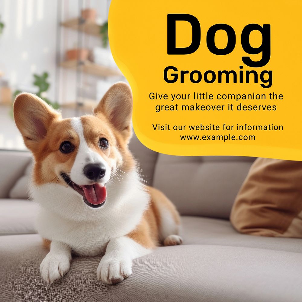 Dog grooming Instagram post template