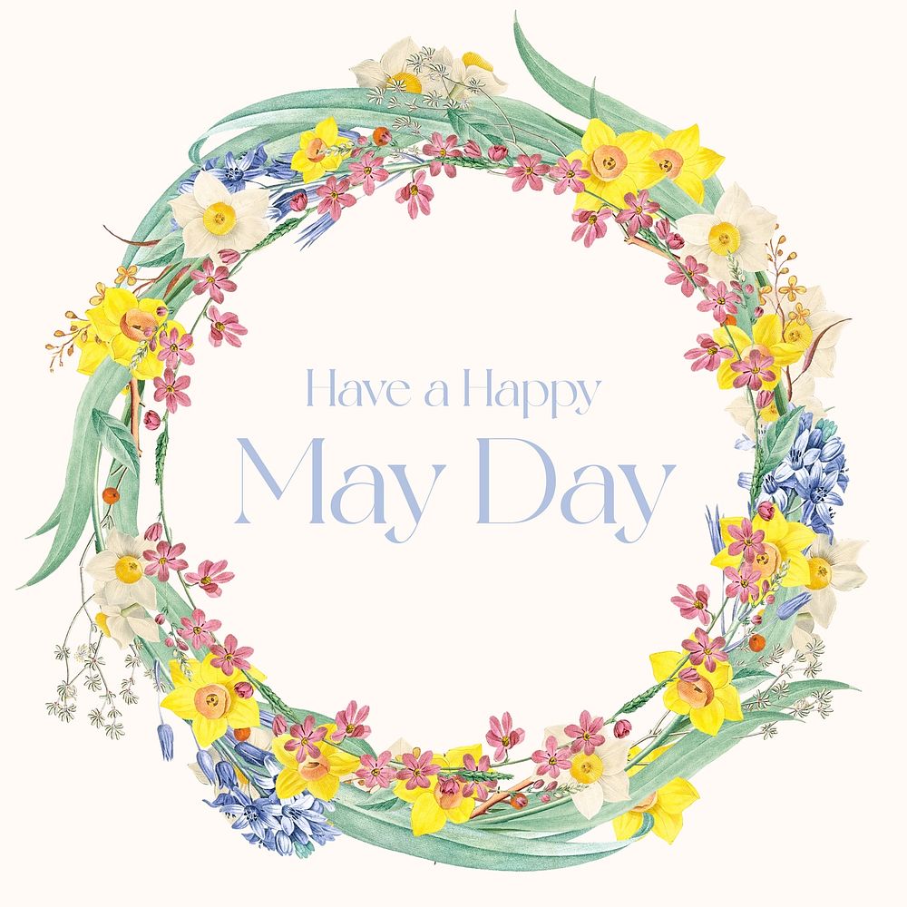 Happy May Day Instagram post template