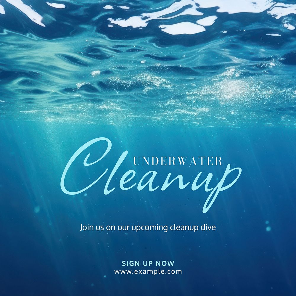 Underwater cleanup Facebook post template