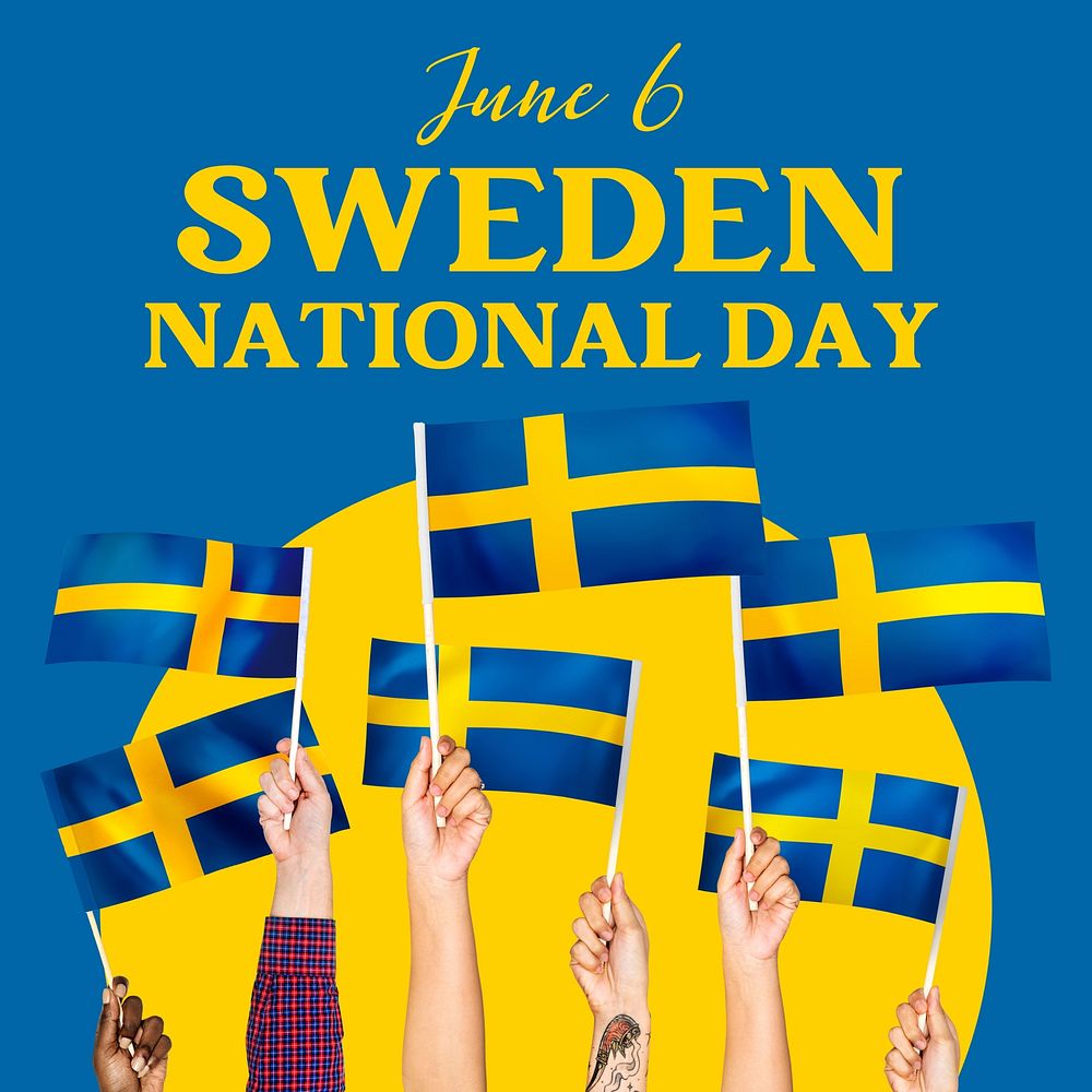 Sweden National Day Instagram post template