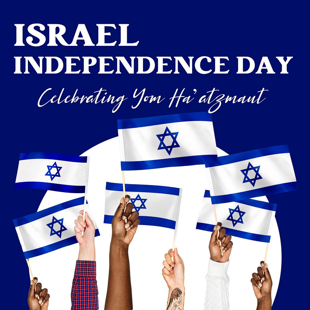 Israel independence day Instagram post template