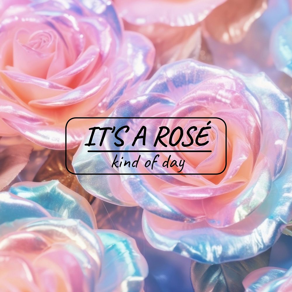 Ros&eacute; day quote Instagram post template