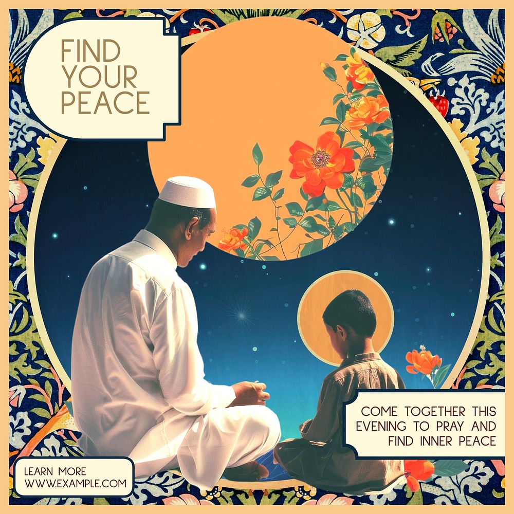 Find your peace Instagram post template