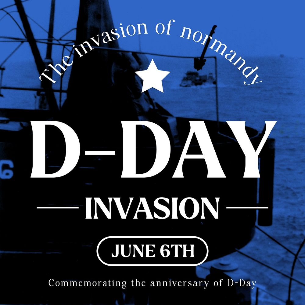 D-Day invasion Instagram post template