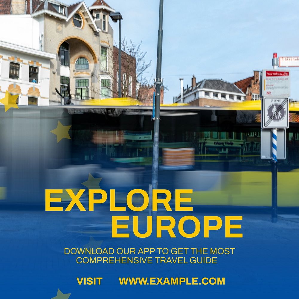 Explore Europe app Instagram post template