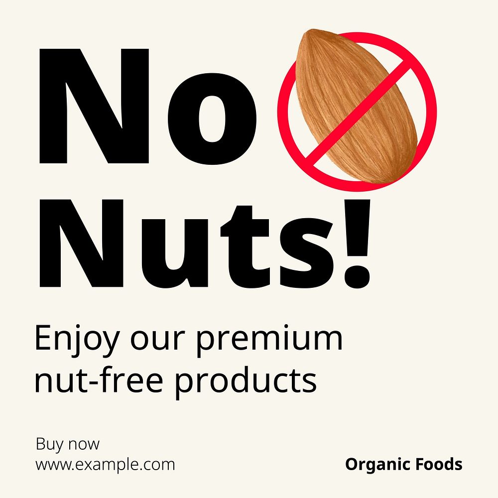 Nut allergy Instagram post template