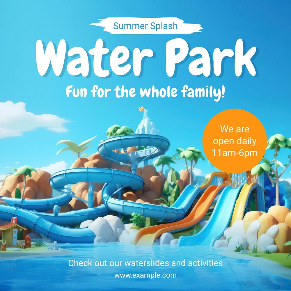 Water park Instagram post template