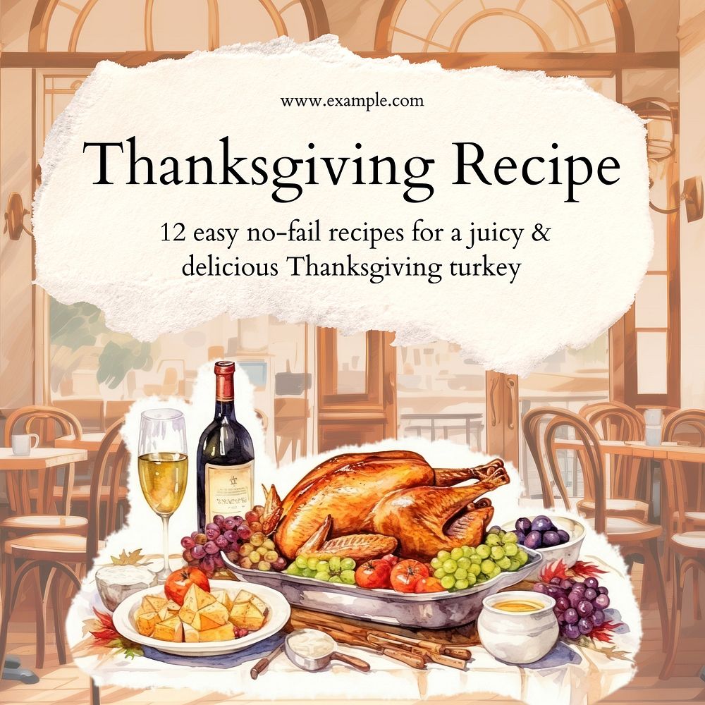 Thanksgiving recipe Instagram post template