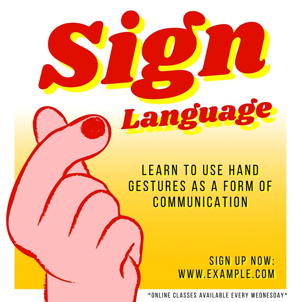 Sign language Instagram post template