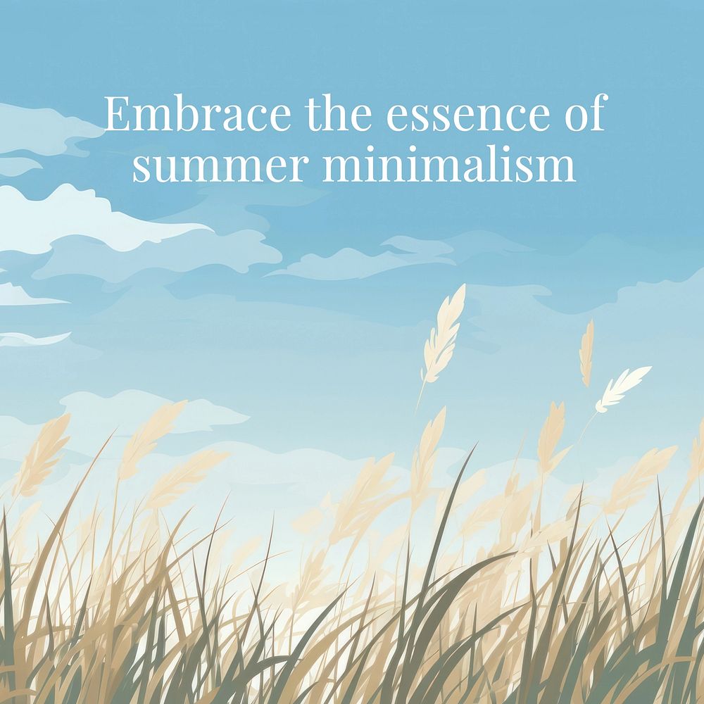 Summer minimalism Instagram post template
