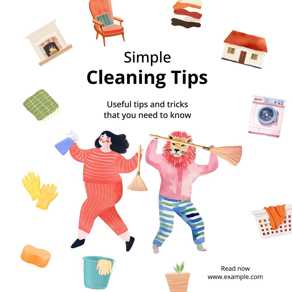 Cleaning tips Instagram post template