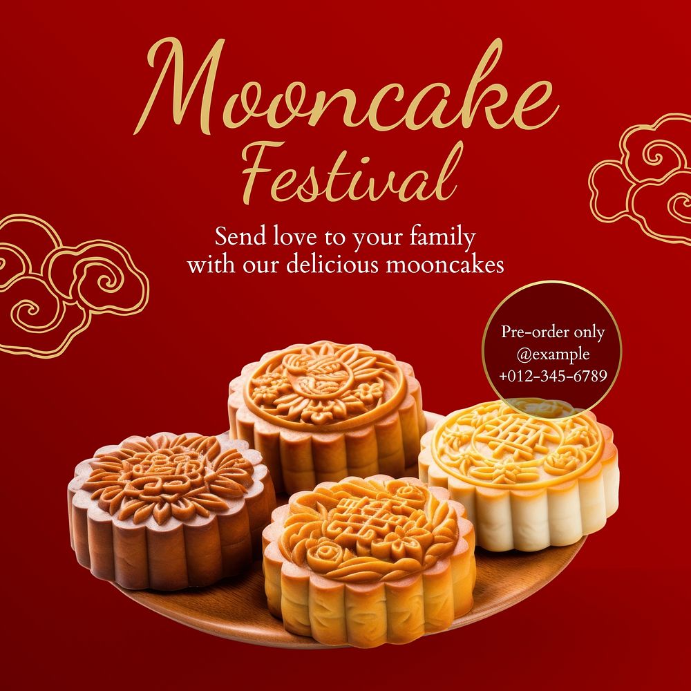 Mooncake festival Instagram post template