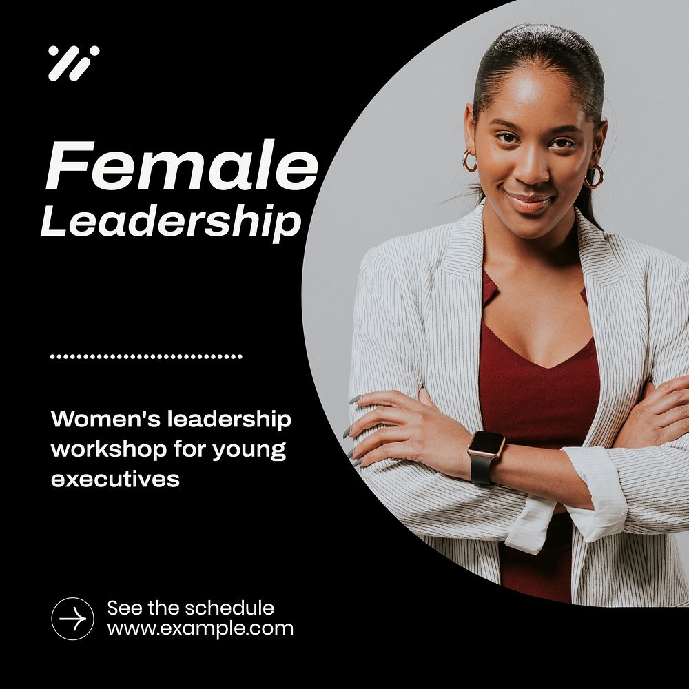 Female leadership Instagram post template