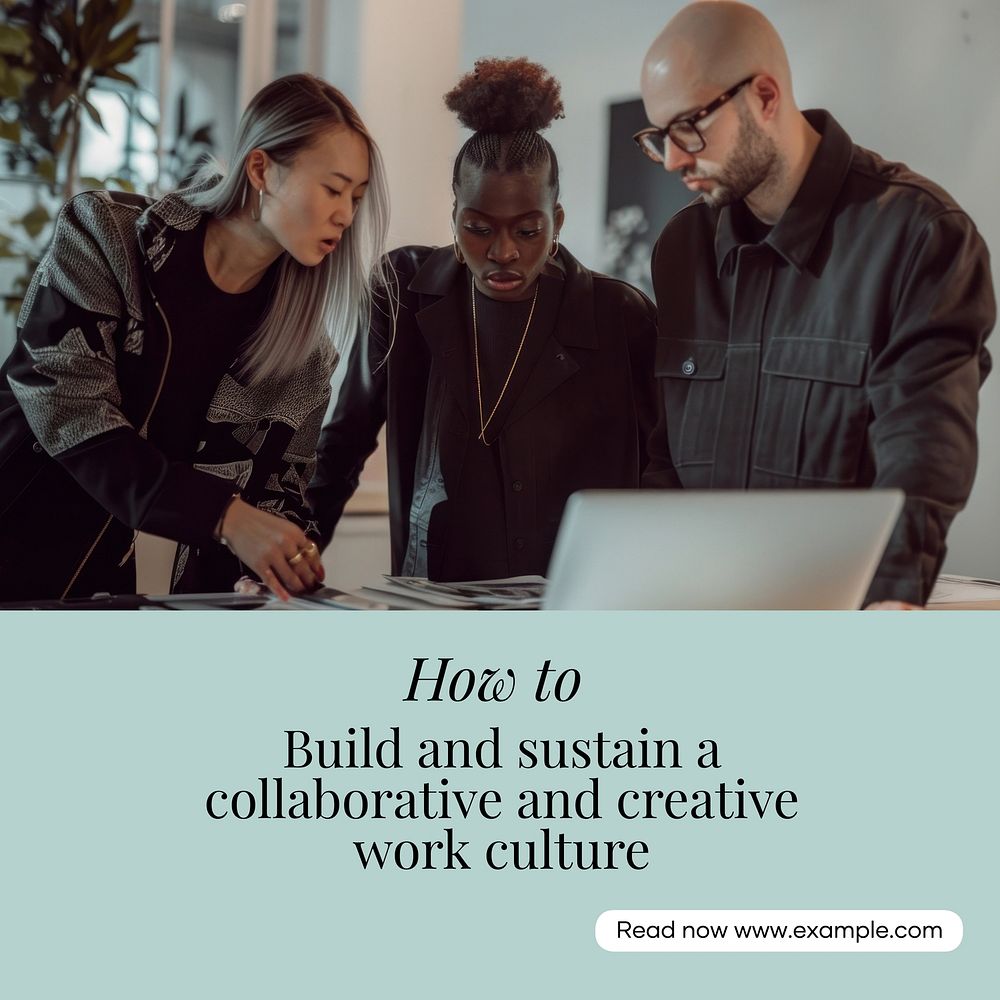 Collaborative work culture Instagram post template