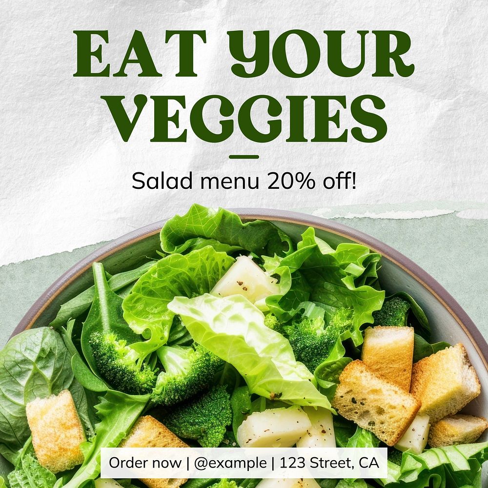 Eat your veggies Instagram post template