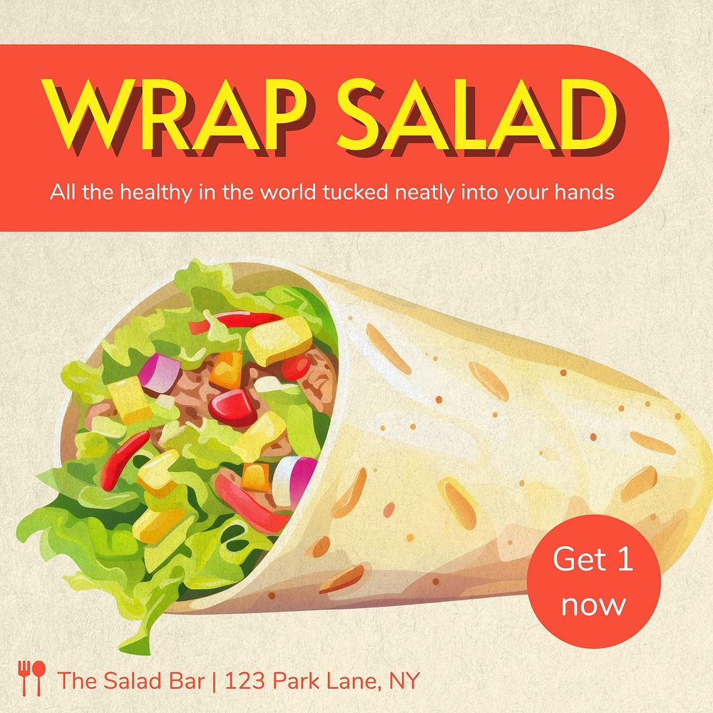 Salad wrap Instagram post template