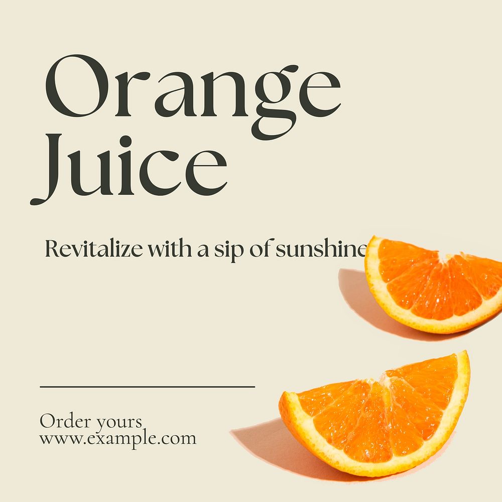 Orange juice Instagram post template Free Photo rawpixel