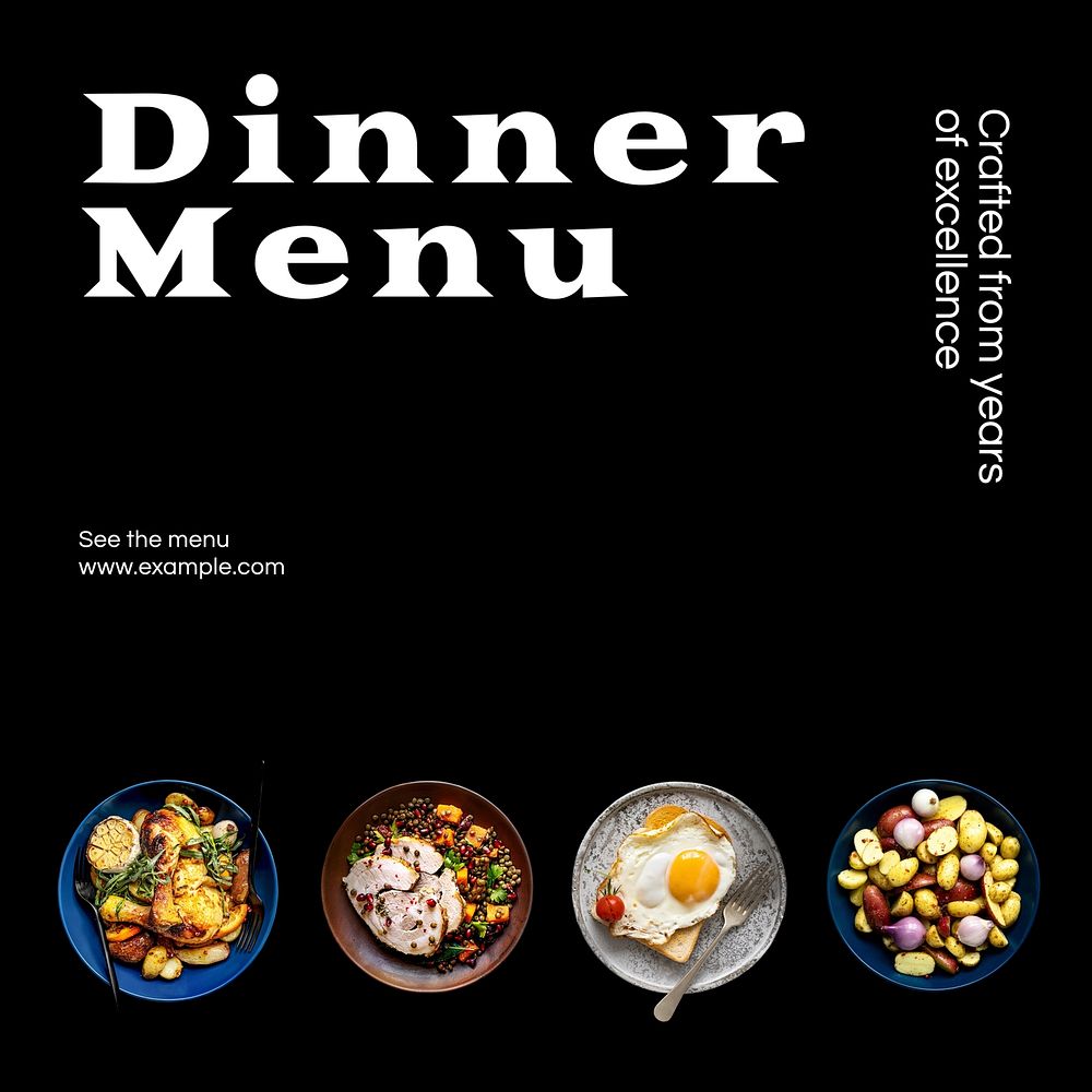 Dinner menu Instagram post template