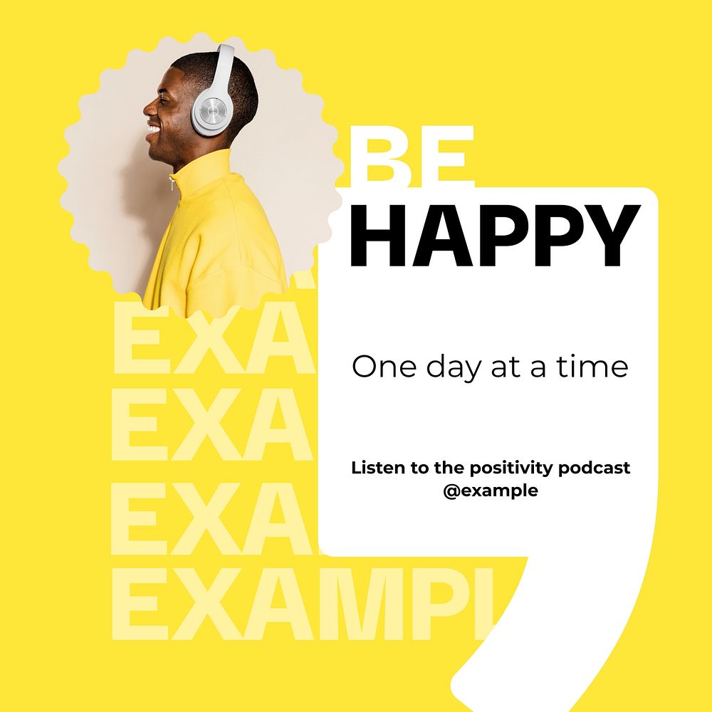 Happy podcast Instagram post template