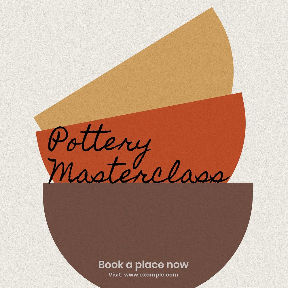 Pottery masterclass Instagram post template