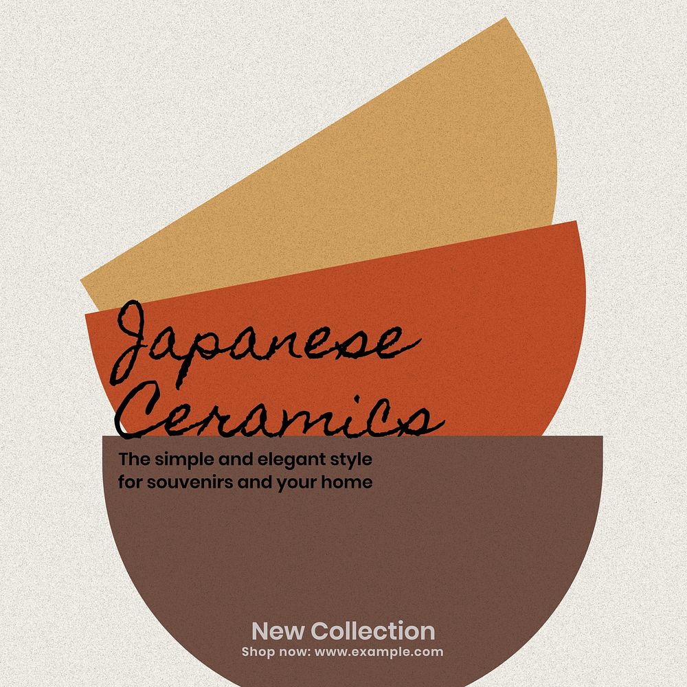 Japanese ceramics collection Instagram post template