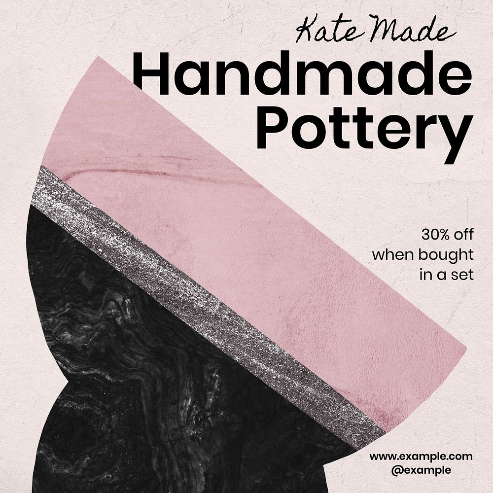 Handmade pottery Instagram post template