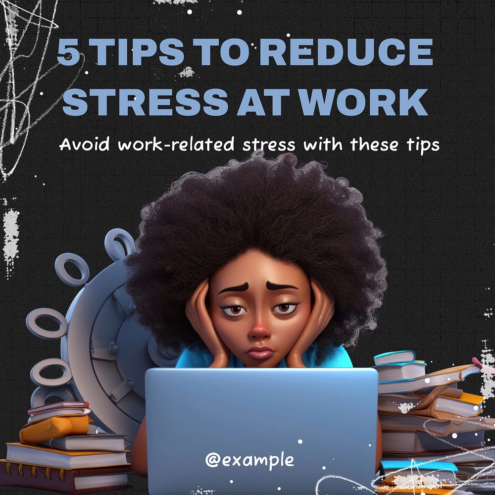 Work stress Instagram post template