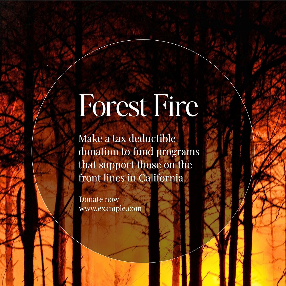 Forest fire Instagram post template