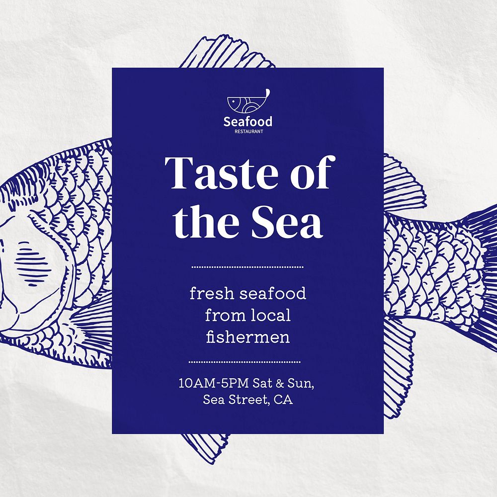 Seafood restaurant Instagram post template