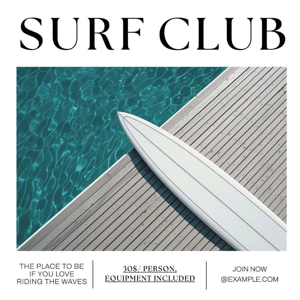 Surfing club Instagram post template