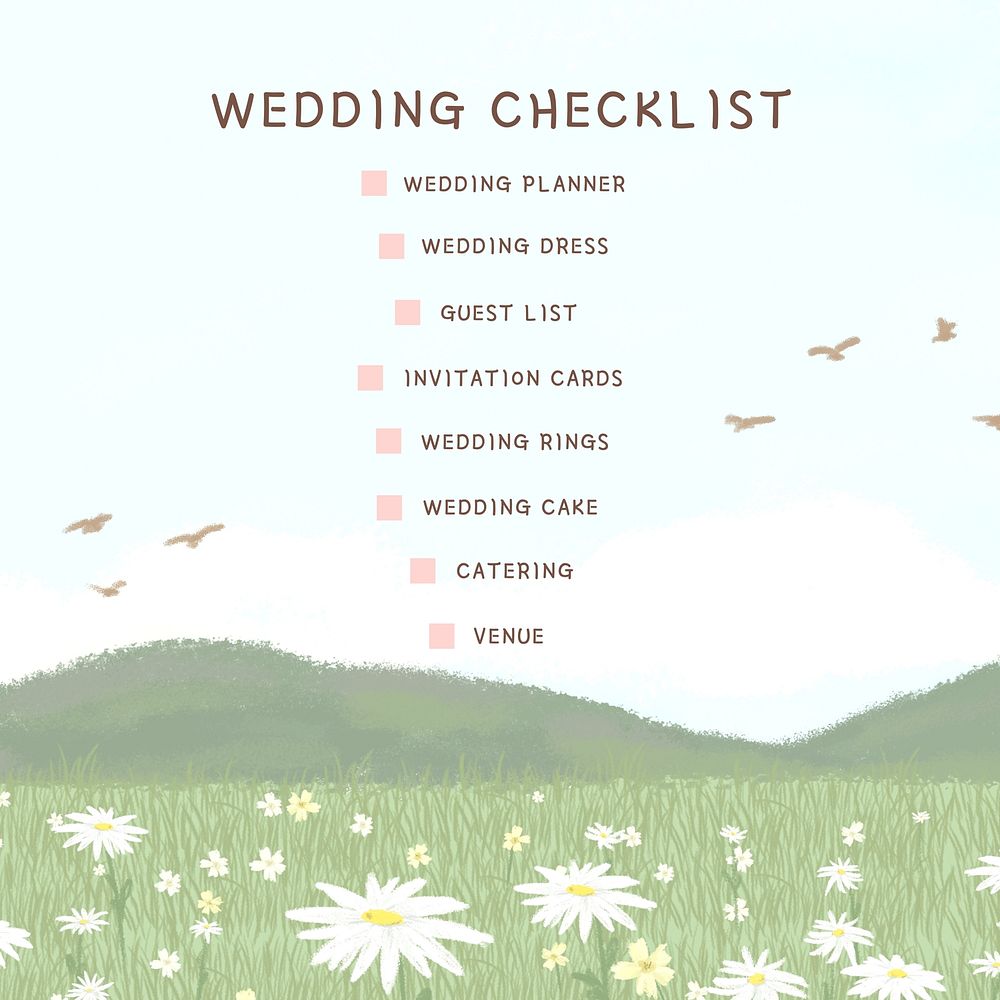 Wedding checklist Instagram post template