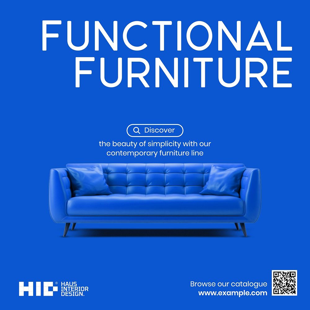 Functional furniture Instagram post template