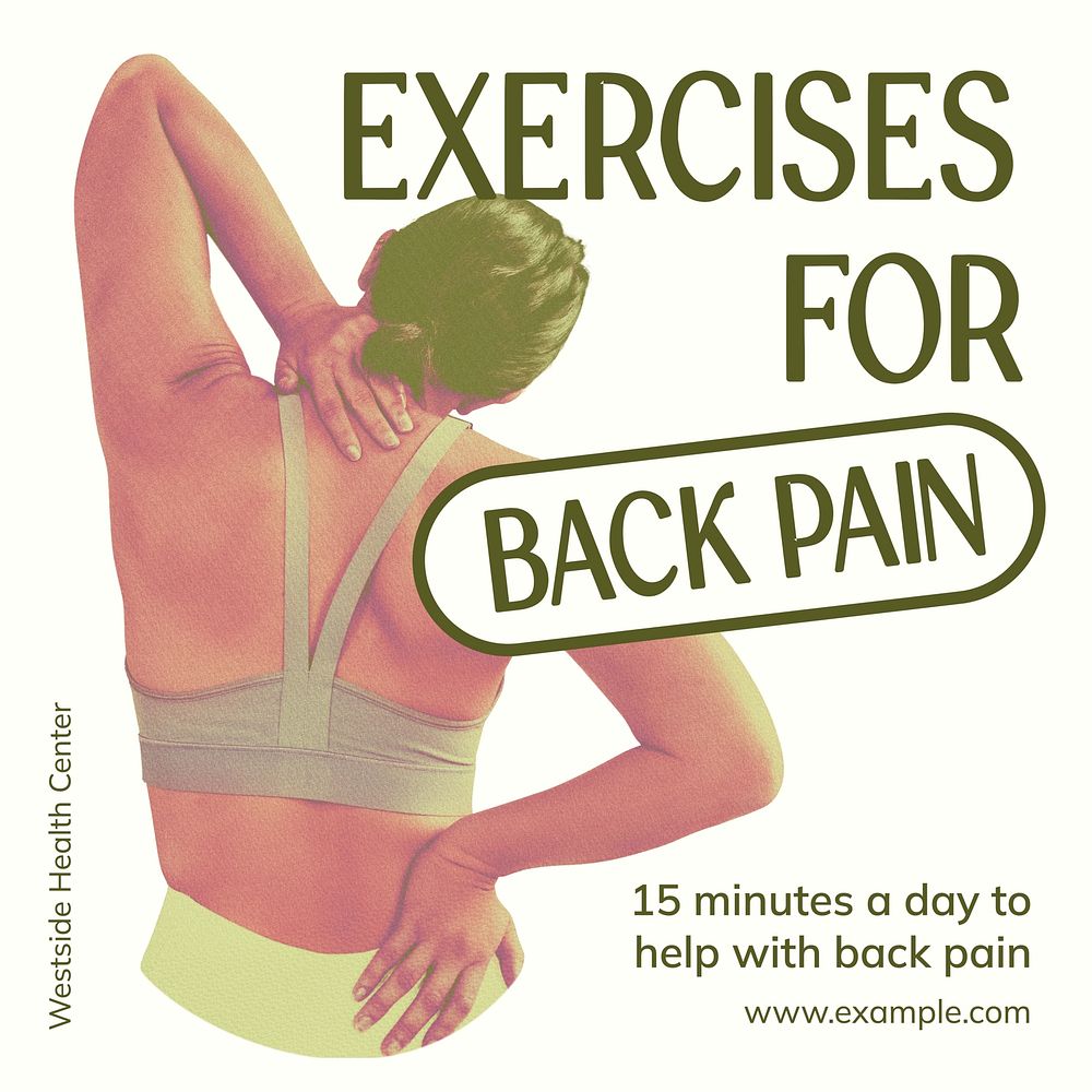 Back exercises Instagram post template