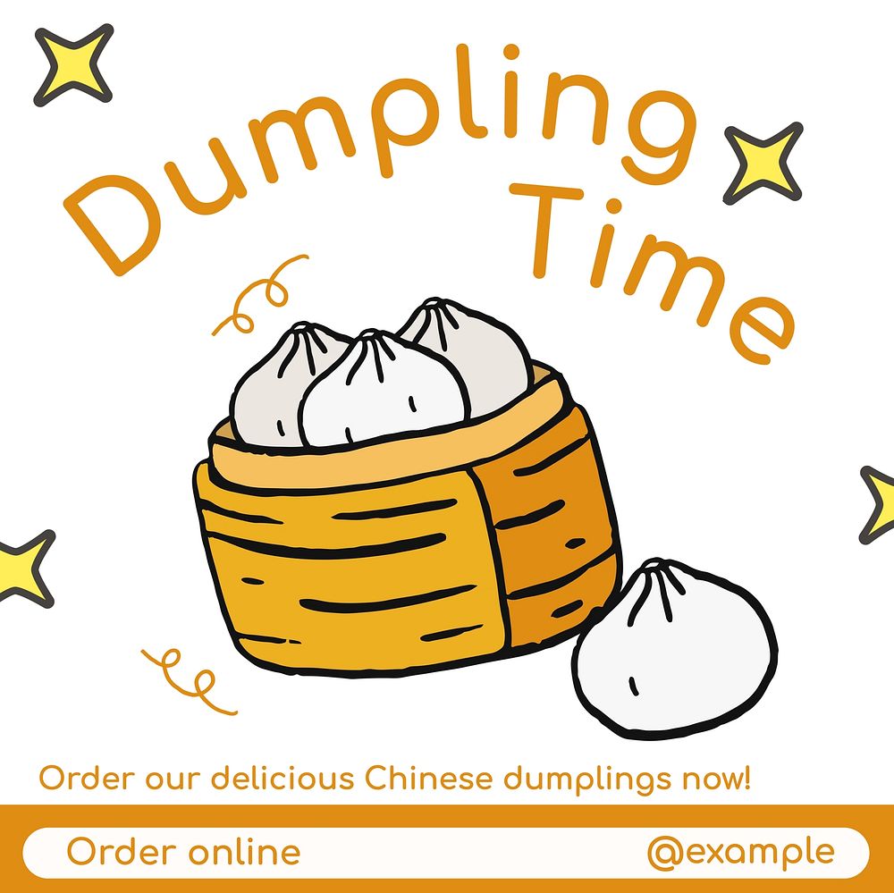 Dumpling time Facebook post template