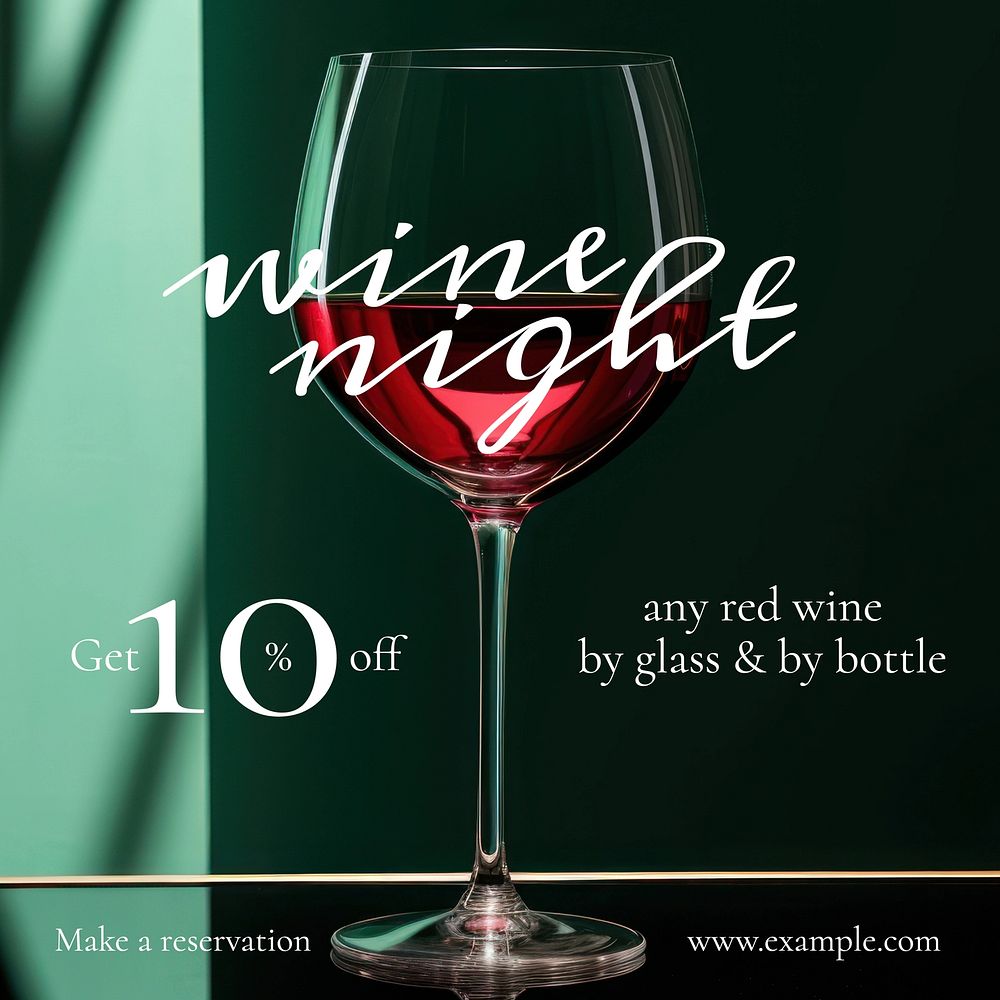 Wine night Instagram post template