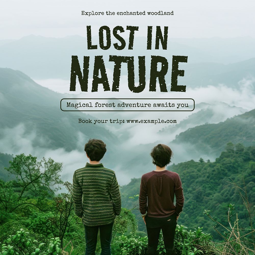 Lost in nature Instagram post template