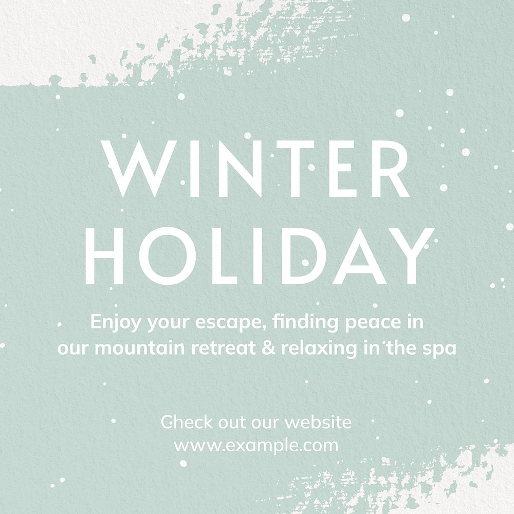 Winter holiday Facebook post template