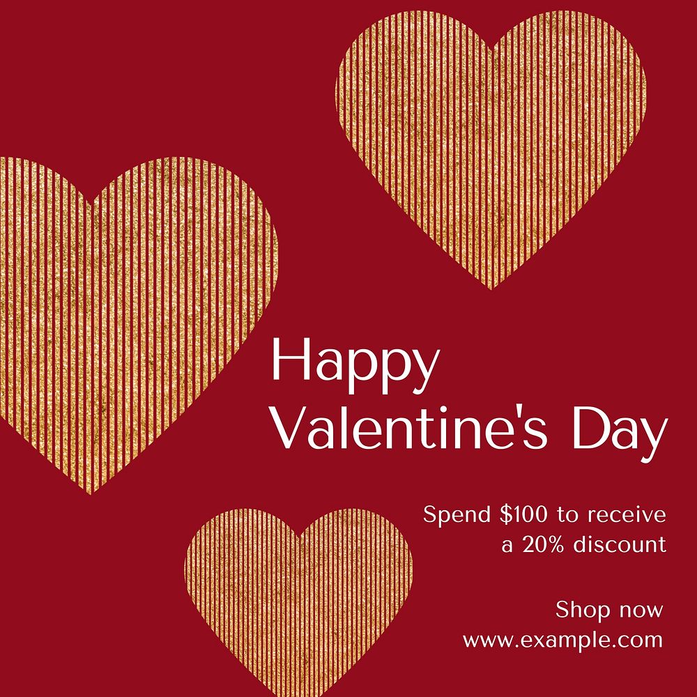 Valentine's day sale Facebook post template