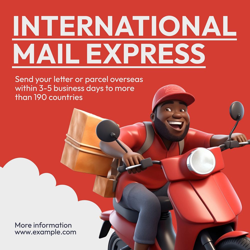 International mail express Facebook post template