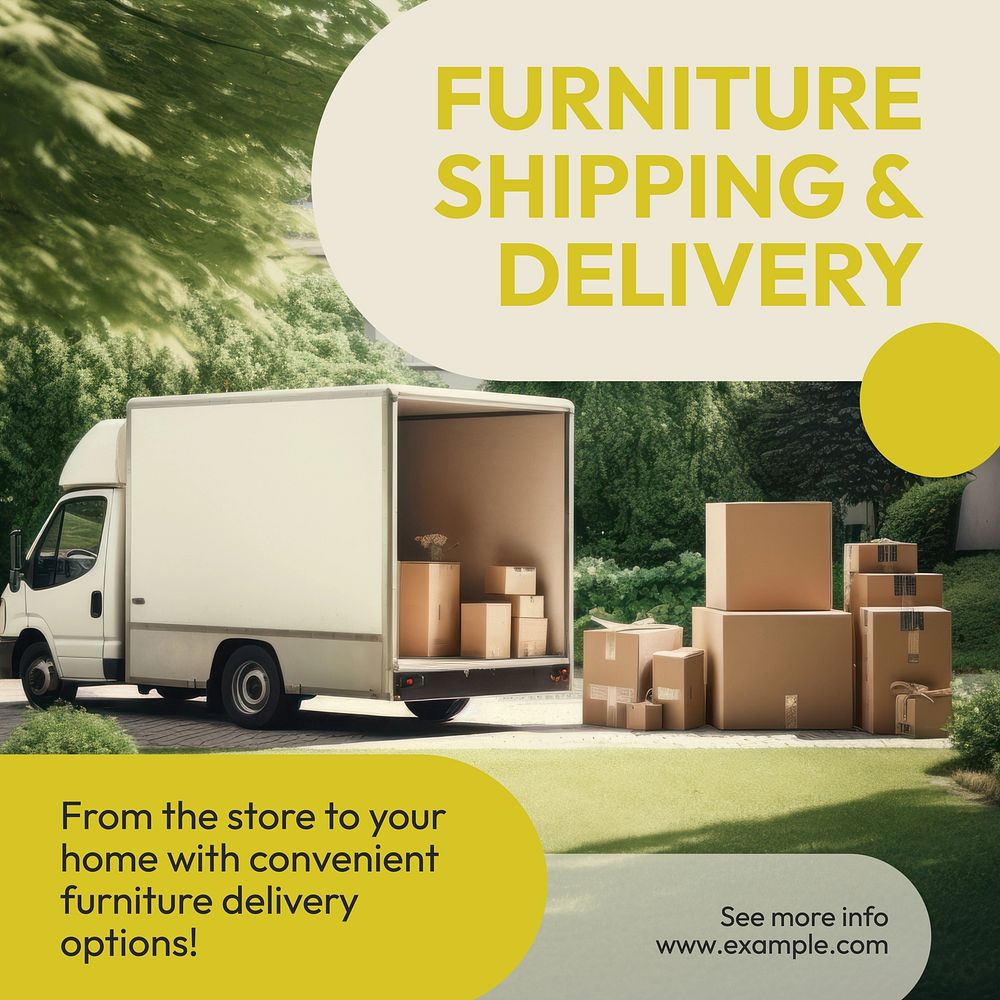 Furniture shipping Instagram post template