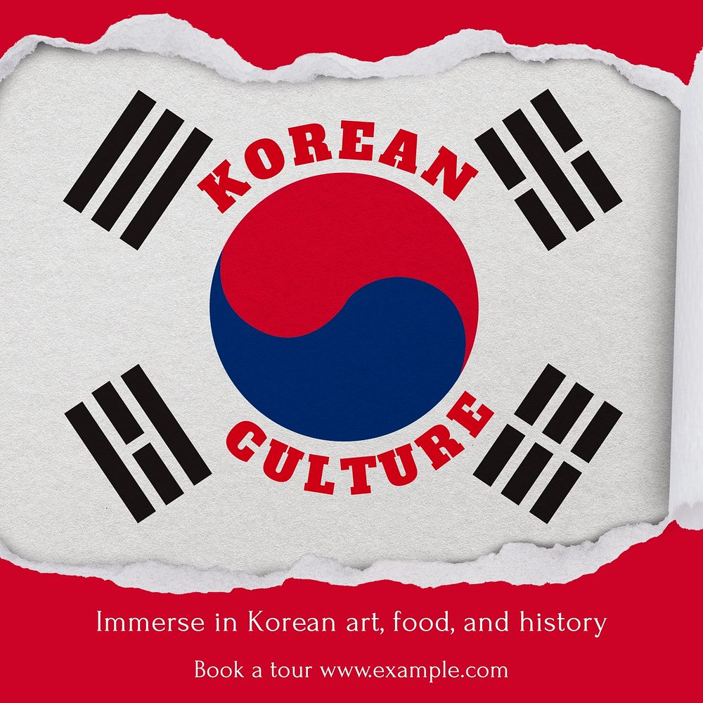Korean culture Instagram post template