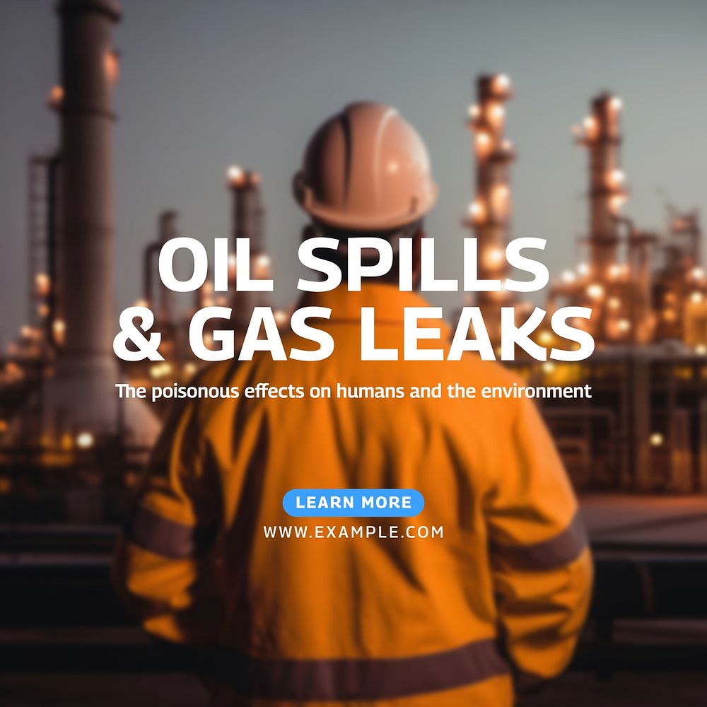 Oil spills Instagram post template