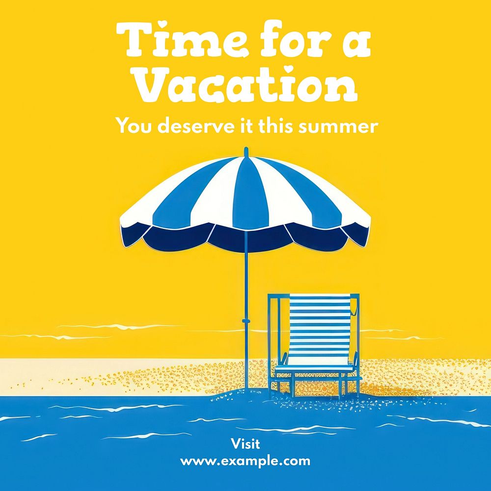 Summer vacation Instagram post template
