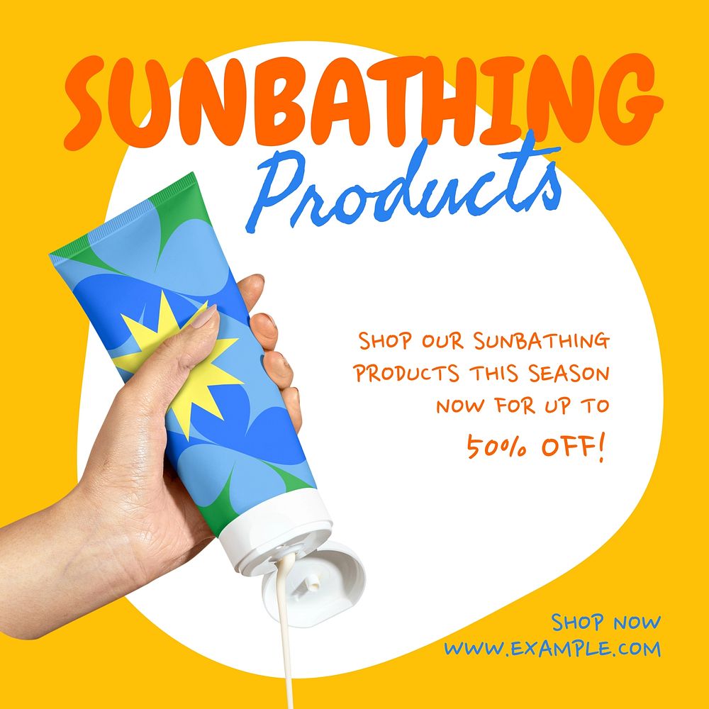 Sunbathing products Instagram post template