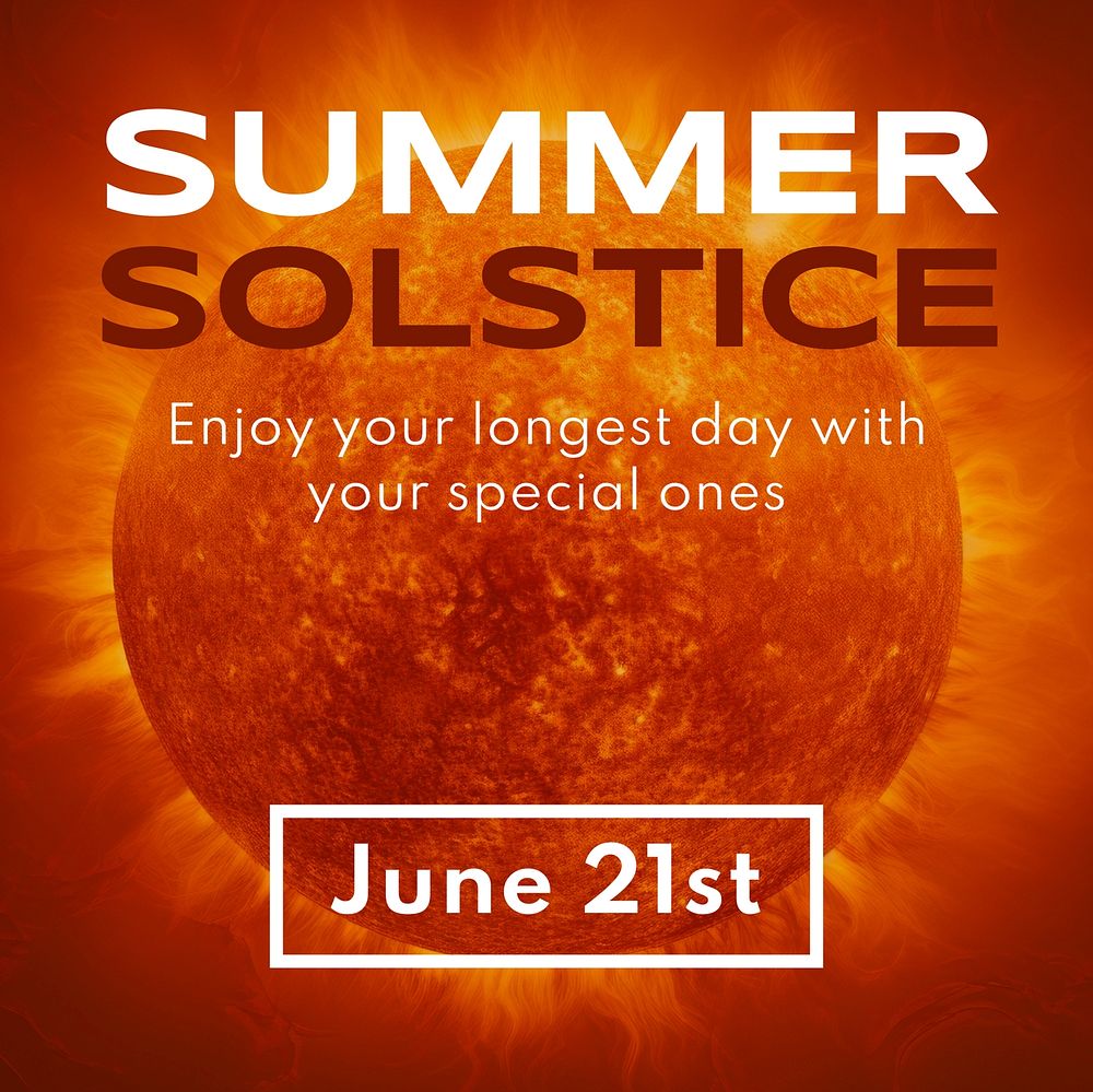 Summer solstice Instagram post template