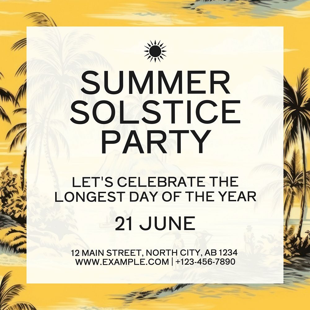 Summer solstice party Instagram post template