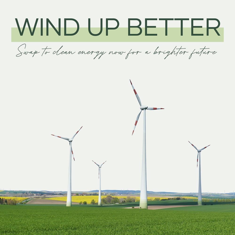 Wind power Instagram post template
