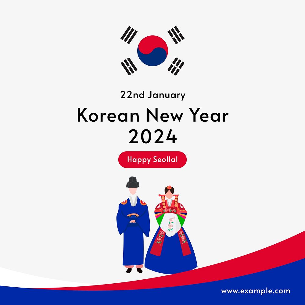 Korean New Year Instagram post template