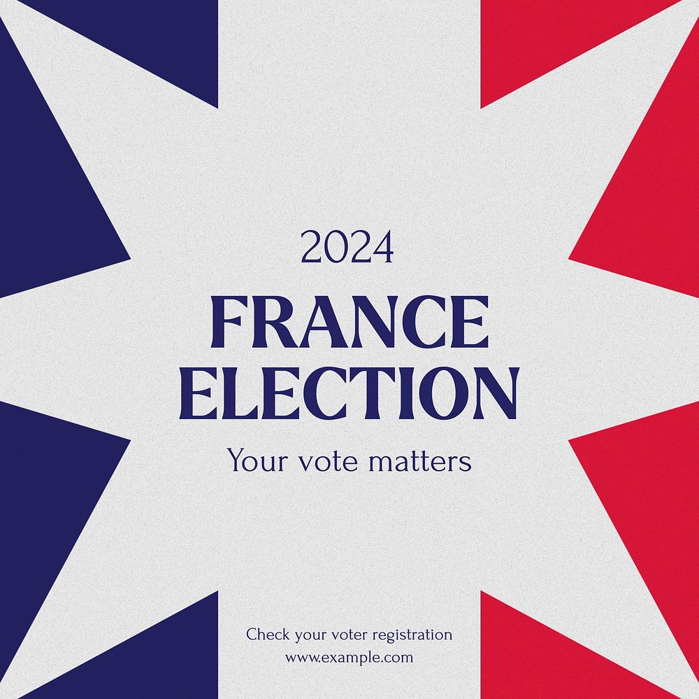 France election Instagram post template